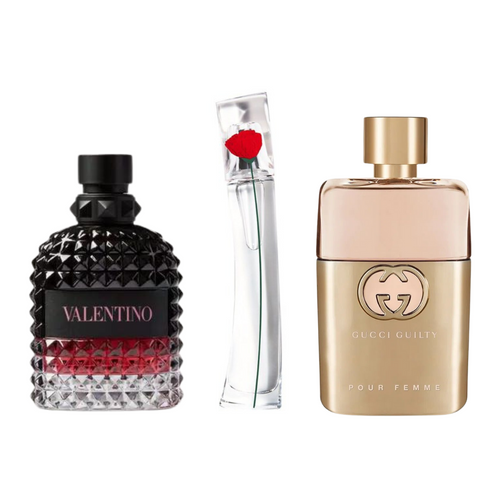 Kit 3 Parfüme Gucci Guilty, Valentino Intense, Flower von Kenzo (Eau Parfum)