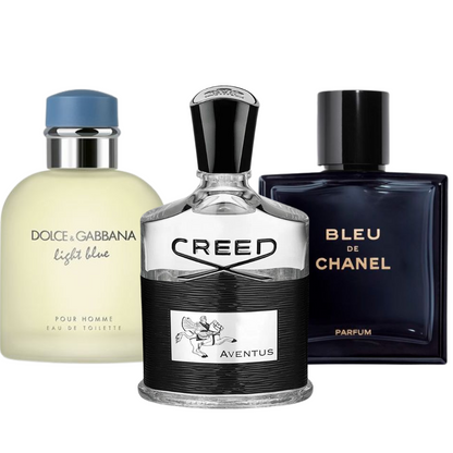 Kit 3 Parfüme Bleu de Chanel, Creed Aventus und Dolce & Gabbana Light Blue (Eau de Parfum)